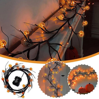 Halloween LED Willow Vine String Light Cool Cartoon Bat Pumpkin Decoration For Indoor Outdoor Party House Decor - CozyPath by Pathmol