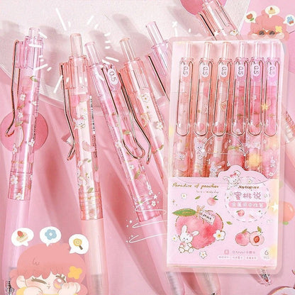 1PC Cute Gel Pens 0.5mm Kawaii Peach Strawberry - CozyPath by Pathmol