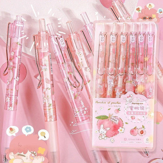 1PC Cute Gel Pens 0.5mm Kawaii Peach Strawberry - CozyPath by Pathmol