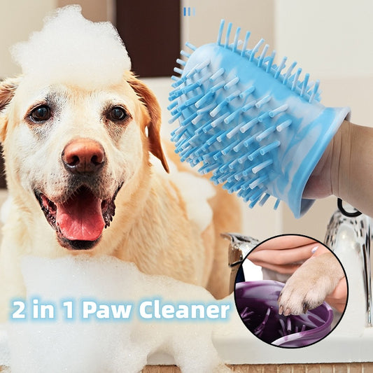 2 In 1 Dog Paw Cleaner Cup Soft Pet Dog Foot Cleaning Washer Brush Cup Portable Pet Foot Washer Paw Clean Brush Foot Cleaning Bucket Pet Products - CozyPath by Pathmol