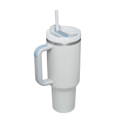 40 Oz Tumbler With Handle Straw Insulated, Stainless Steel Spill Proof Vacuum Coffee Cup Tumbler With Lid Tapered Mug Gifts For Valentine Lover Suitable For Car Gym Office Travel - CozyPath by Pathmol