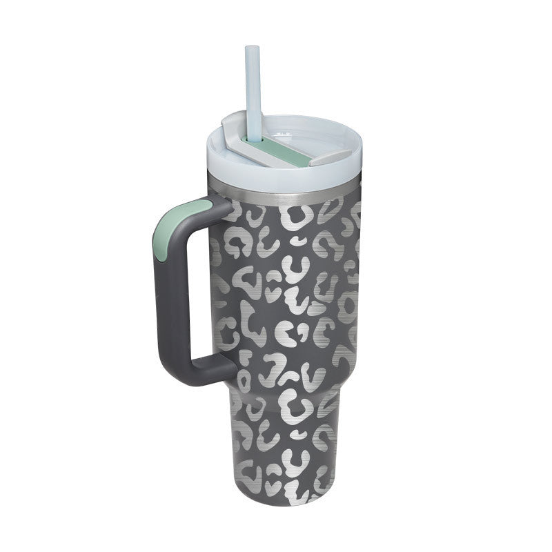40 Oz Tumbler With Handle Straw Insulated, Stainless Steel Spill Proof Vacuum Coffee Cup Tumbler With Lid Tapered Mug Gifts For Valentine Lover Suitable For Car Gym Office Travel - CozyPath by Pathmol