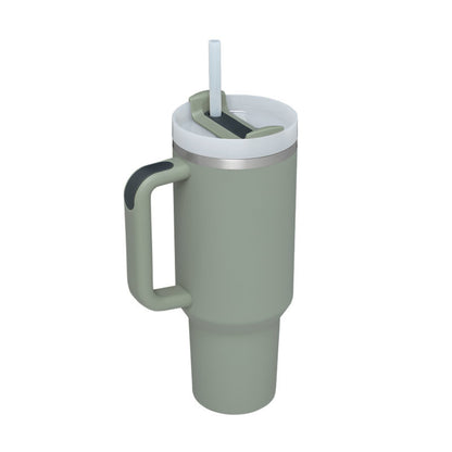 40 Oz Tumbler With Handle Straw Insulated, Stainless Steel Spill Proof Vacuum Coffee Cup Tumbler With Lid Tapered Mug Gifts For Valentine Lover Suitable For Car Gym Office Travel - CozyPath by Pathmol